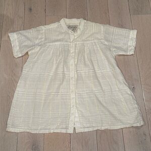 Ace & Jig Cream Short-Sleeve Button Front Blouse